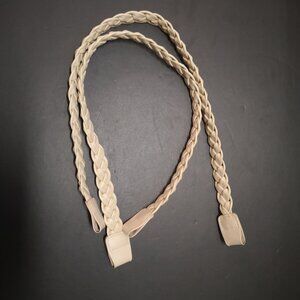 Miche Braided Cream Faux Leather Handbag Handles 24" Long x .75" Wide